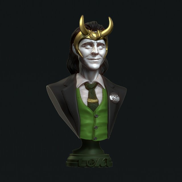 Loki Bust Model do druku 3D .c4d .max .obj .3ds .fbx .stl .blend