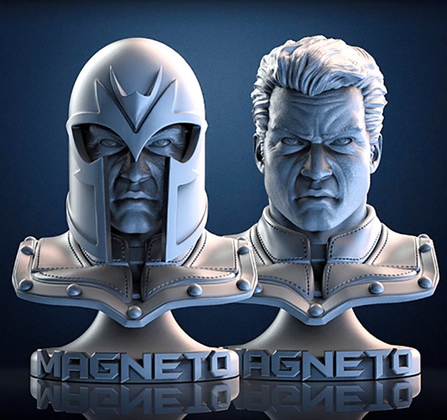 Magneto Bust 3D Print Model .c4d .max .obj .3ds .fbx .stl .blend 