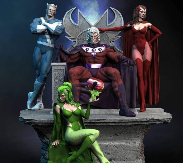 Magneto Family 3D Принт Модель .c4d .max .obj .3ds .fbx .stl .blend 