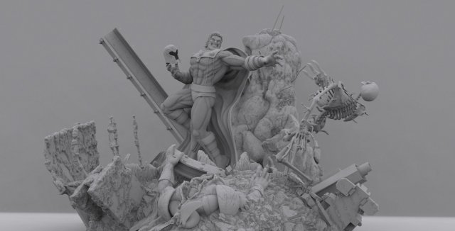 Magneto vs Wolverine 3D Print Model .c4d .max .obj .3ds .fbx .stl .blend