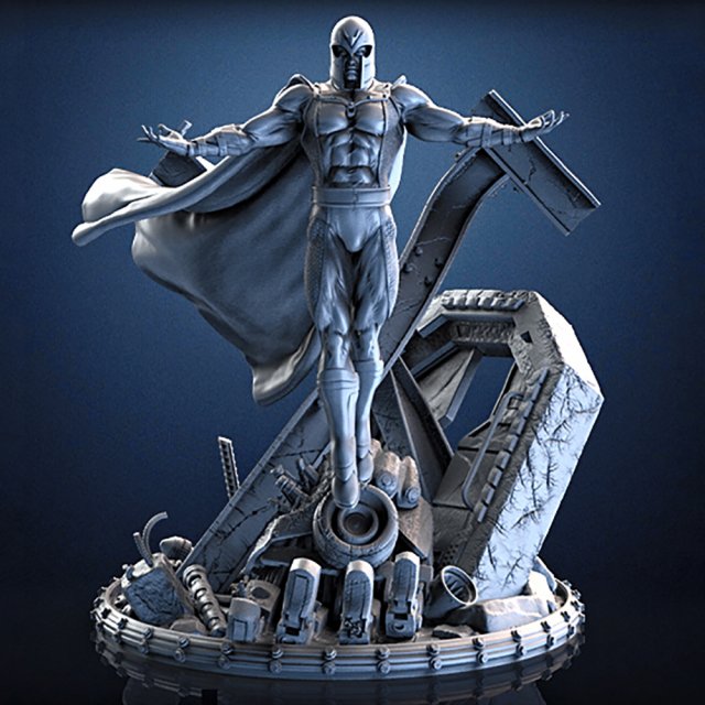 Magneto Statue Model Cetak 3D .c4d .max .obj .3ds .fbx .stl .blend 