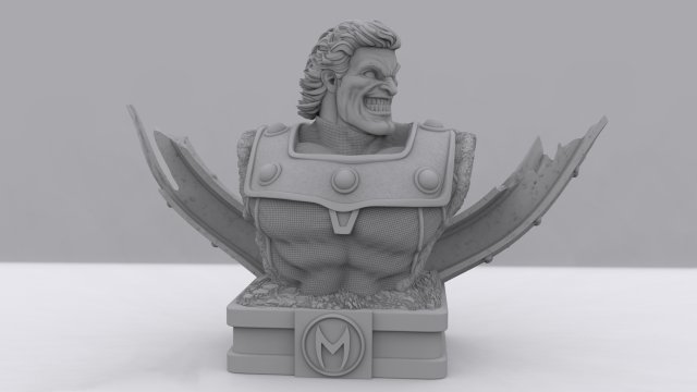 Magneto Bust No Helmet 3D Принт Модель .c4d .max .obj .3ds .fbx .stl .blend 