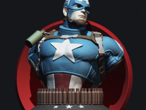 Captain America Bust 3D Print Model