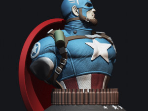 Captain America Bust 3D Print Model