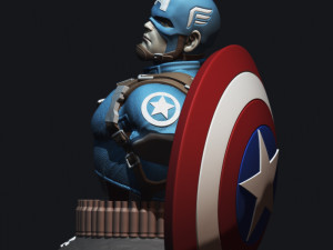 Captain America Bust 3D Print Model