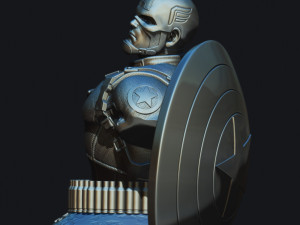 Captain America Bust 3D Print Model