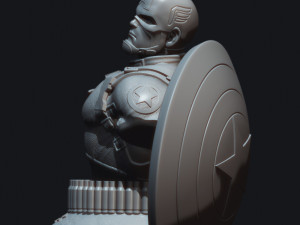 Captain America Bust 3D Print Model