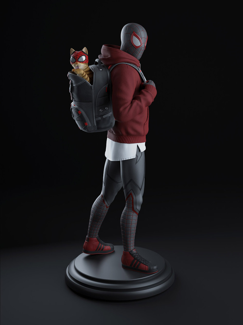 Spiderman Miles Morales 3D Принт Модель .c4d .max .obj .3ds .fbx .stl .blend 
