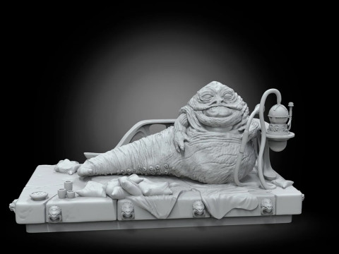 Jabba and Throne 3D Baskı Modeli