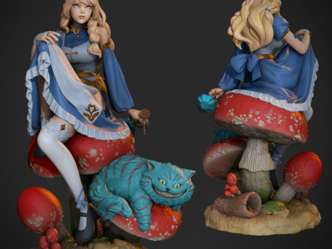 Alice in Wonderland 3D Print Model