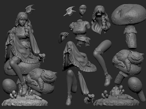 Alice in Wonderland 3D Baskı Modeli