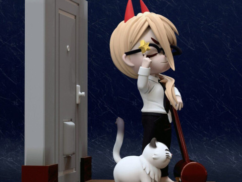 Power Chibi Chainsaw Man Modelo de Impressão 3D
