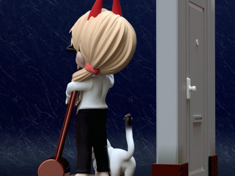 Power Chibi Chainsaw Man Modelo de Impressão 3D