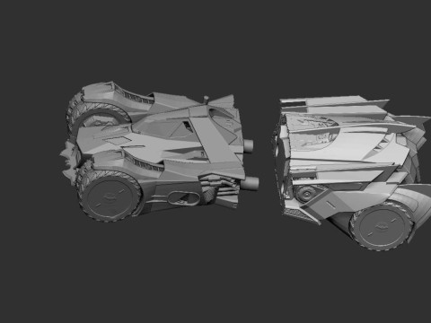 Batman and Batmobile Diorama Model Cetak 3D
