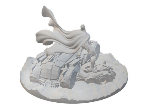 Batman and Batmobile Diorama Model Cetak 3D