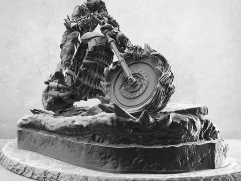 Ghost Rider on Motorbike 3D Baskı Modeli