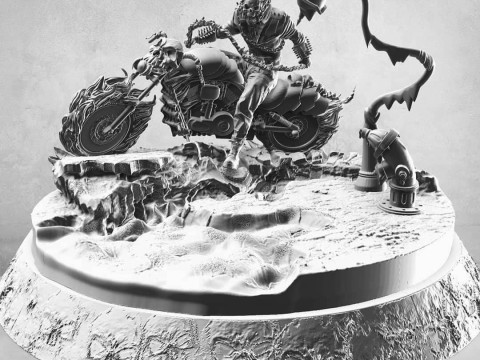 Ghost Rider on Motorbike 3D Baskı Modeli