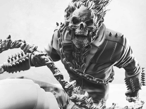 Ghost Rider on Motorbike 3D Baskı Modeli