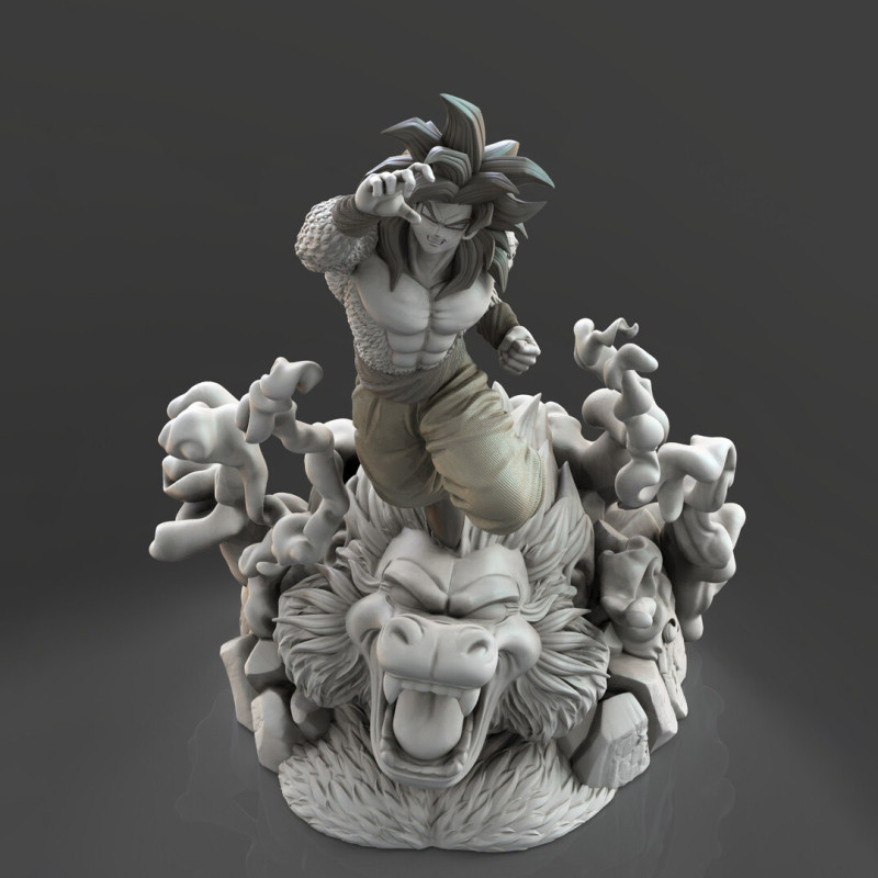 Goku Super Saiyan 4 3D Print Model .c4d .max .obj .3ds .fbx .stl .blend 