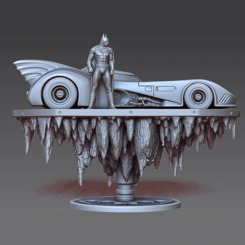 बैटमैन बैटमोबाइल 3D प्रिंट मॉडल .c4d .max .obj .3ds .fbx .stl .blend 