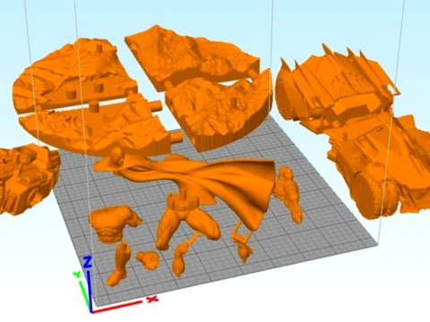 Batman and Batmobile Diorama 3D Print Model