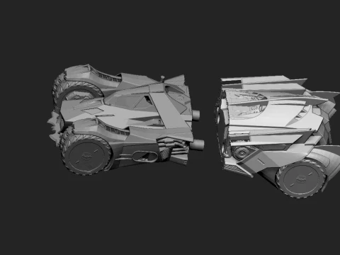 Batman and Batmobile Diorama 3D Print Model