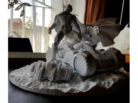 Batman and Batmobile Diorama 3D Print Model