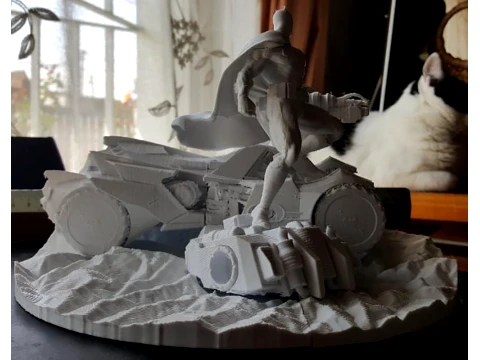 Batman and Batmobile Diorama 3D Print Model