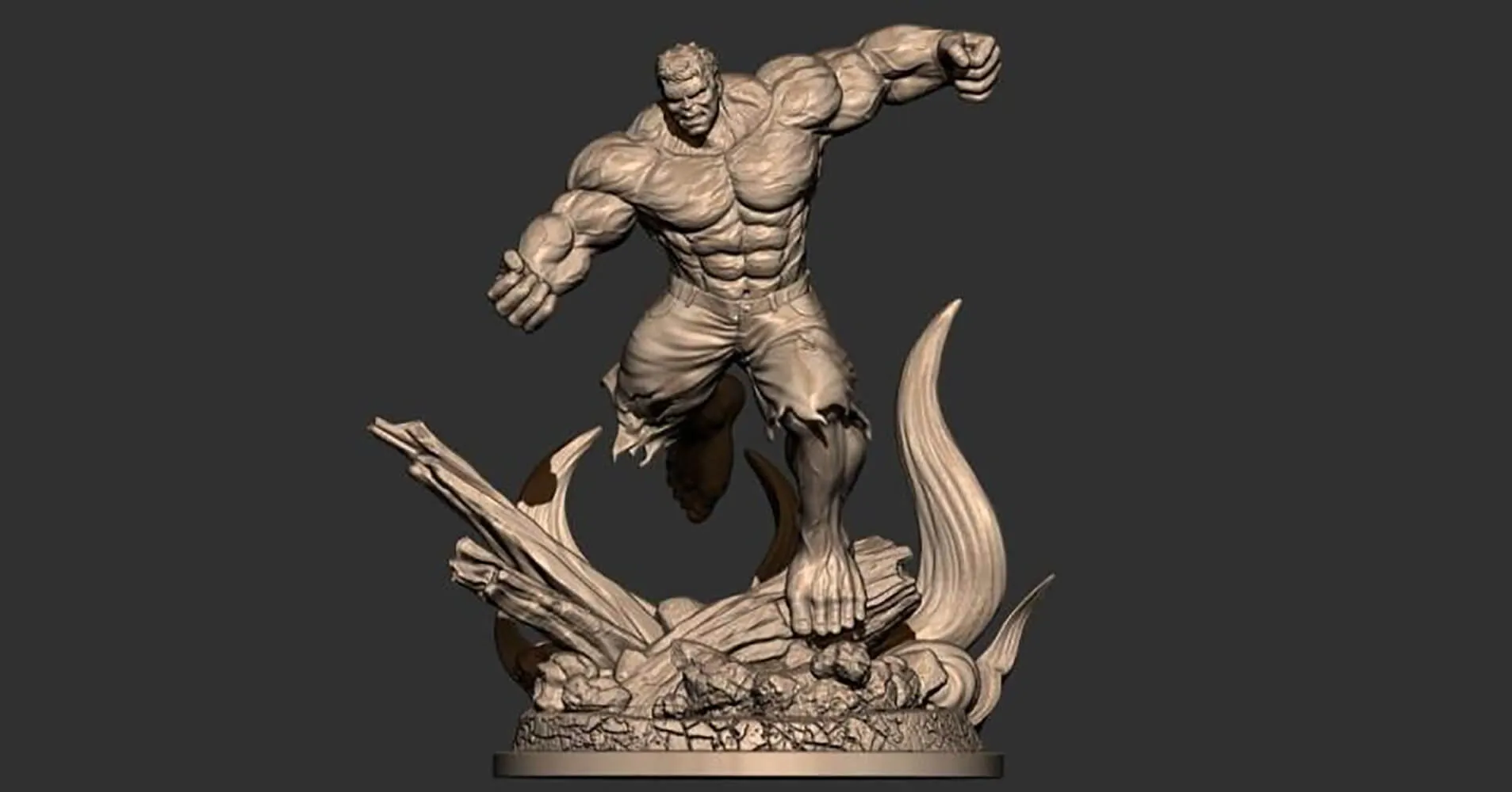 Angry Hulk 3D Print Model .c4d .max .obj .3ds .fbx .stl .blend 