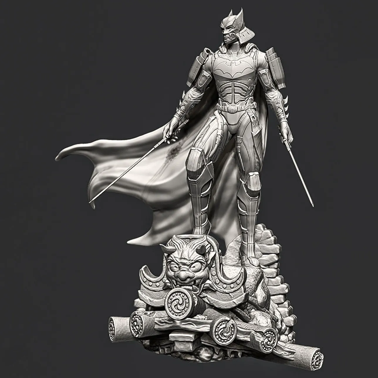 Batman Samurai 3D Print Model .c4d .max .obj .3ds .fbx .stl .blend