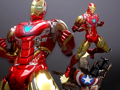 Iron Man y el escudo Modelo de impresión 3D