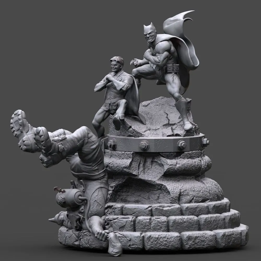 Batman and Robin 3D Print Model .c4d .max .obj .3ds .fbx .stl .blend 
