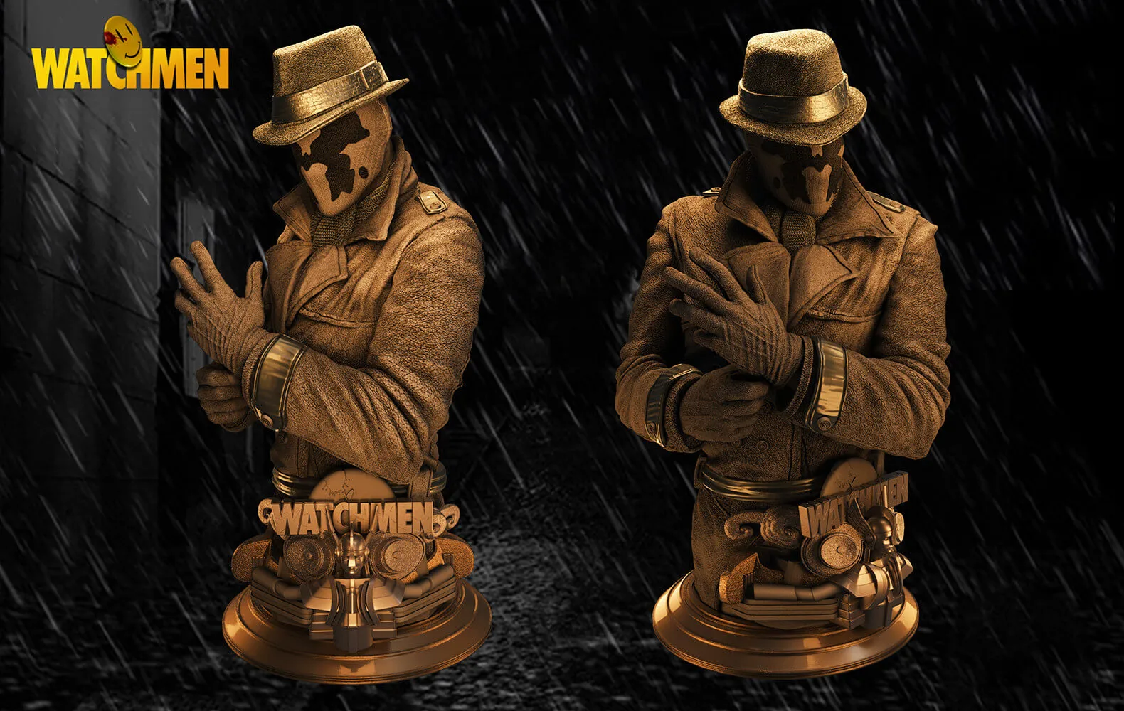 Busto de Rorschach Modelo de Impressão 3D .c4d .max .obj .3ds .fbx .stl .blend 