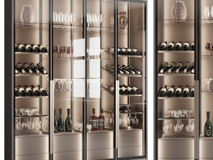 Cupboard with dishes 3D Model