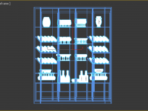 Cupboard with dishes 3D Model