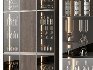 Cupboard with dishes 3D Model
