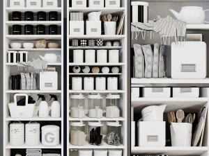 Bastidores modernos con decoración. Modelo 3D