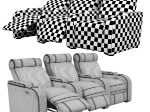 Modular cinema seat 3 positions Model 3D