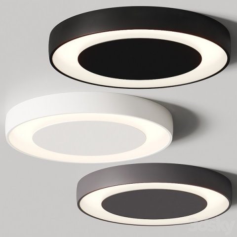 Modular Lighting Instruments Flat Moon Eclips Ceiling Lamps 3D Model .c4d .max .obj .3ds .fbx .stl .blend 