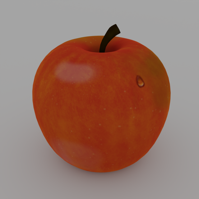 A Cartoon Apple with Texture Painting Modelo 3D .c4d .max .obj .3ds .fbx .stl .blend 