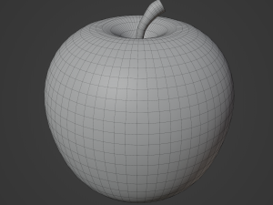 A Cartoon Apple with Texture Painting Modelo 3D
