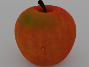 A Cartoon Apple with Texture Painting Modelo 3D