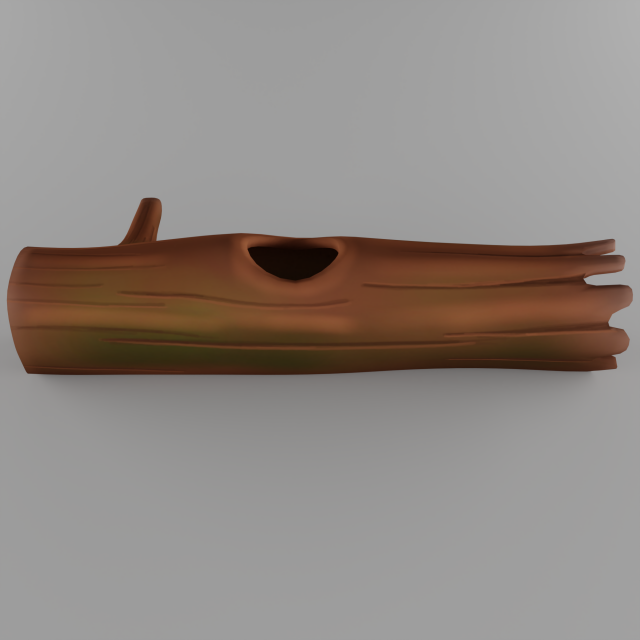 A 3D Cartoon of Tree Wood With Texture Painting 3D Model .c4d .max .obj .3ds .fbx .stl .blend