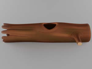A 3D Cartoon of Tree Wood With Texture Painting 3D Model