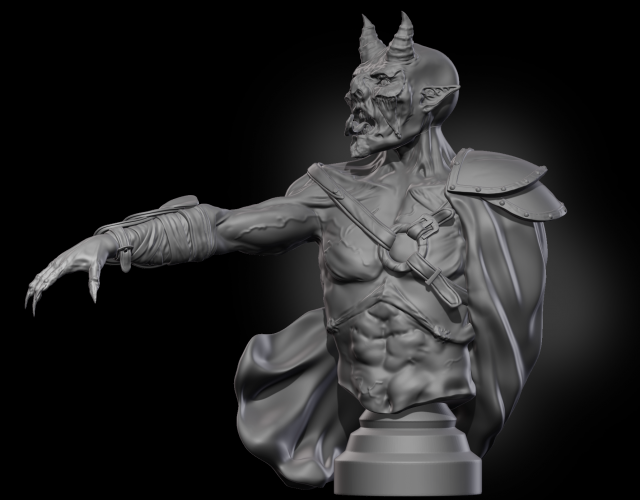 Demon Leader 3D Print Model .c4d .max .obj .3ds .fbx .stl .blend 