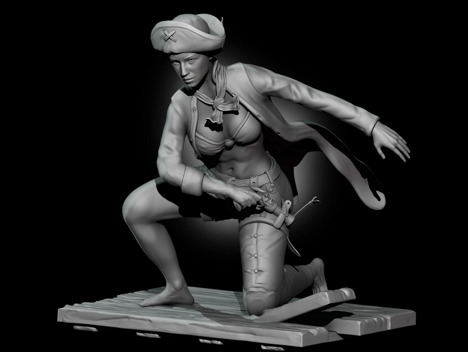 Pirate 3D Print Model .c4d .max .obj .3ds .fbx .stl .blend 