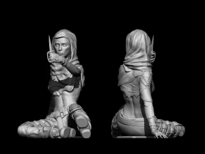 M&auml;dchen-Raider 3D Druckmodell