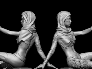 M&auml;dchen-Raider 3D Druckmodell