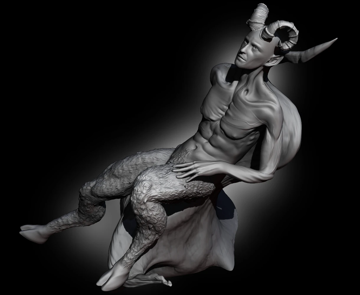 Satyr On A Tree 3D Print Model .c4d .max .obj .3ds .fbx .stl .blend 