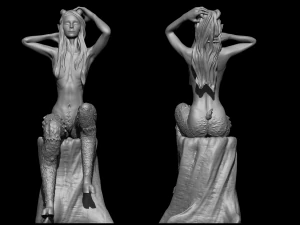 Satyr On A Tree Stump 3D Print Model